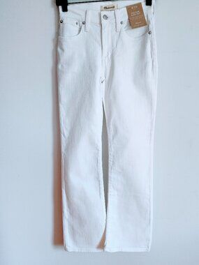 Madewell Pure White Mid-Rise Kick Out Jean